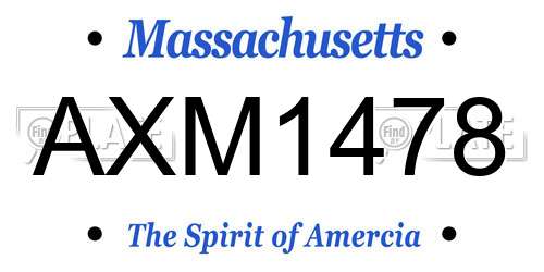 AXM1478 Massachusetts License Plate
