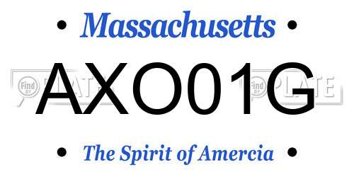 AXO01G Massachusetts License Plate