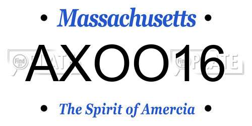 AXOO16 Massachusetts License Plate