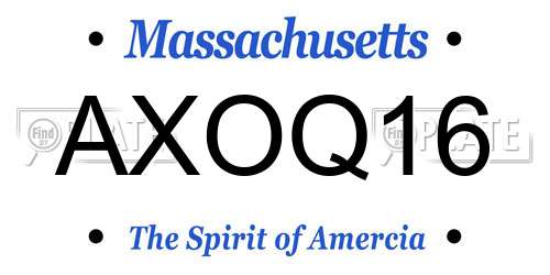 AXOQ16 Massachusetts License Plate