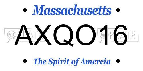 AXQO16 Massachusetts License Plate