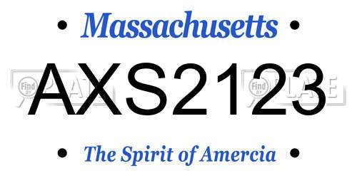 AXS2123 Massachusetts License Plate