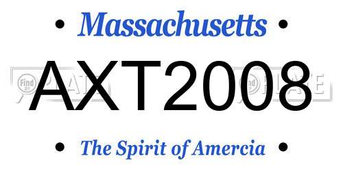 AXT2008 Massachusetts License Plate