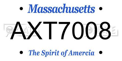 AXT7008 Massachusetts License Plate
