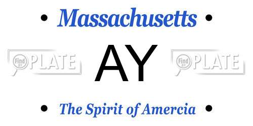 AY Massachusetts License Plate