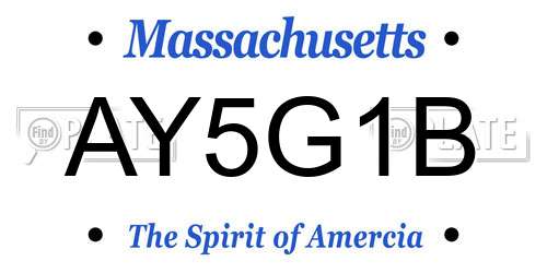 AY5G1B Massachusetts License Plate