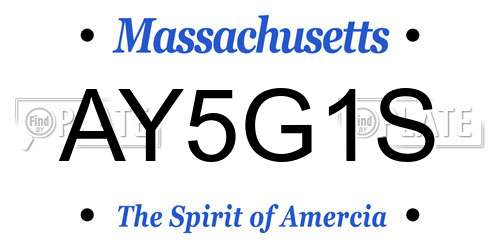 AY5G1S Massachusetts License Plate