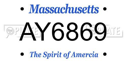 AY6869 Massachusetts License Plate