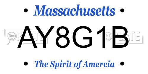 AY8G1B Massachusetts License Plate