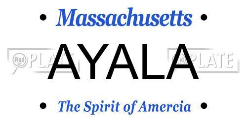 AYALA Massachusetts License Plate