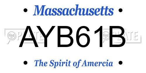 AYB61B Massachusetts License Plate