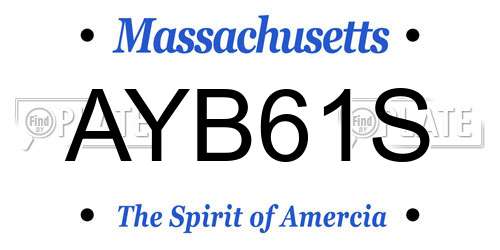 AYB61S Massachusetts License Plate