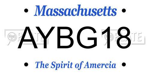 AYBG18 Massachusetts License Plate