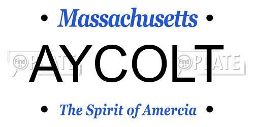 AYCOLT Massachusetts License Plate