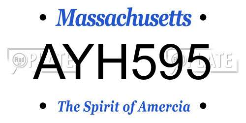 AYH595 Massachusetts License Plate