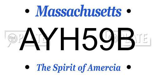 AYH59B Massachusetts License Plate