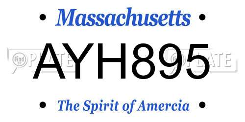 AYH895 Massachusetts License Plate