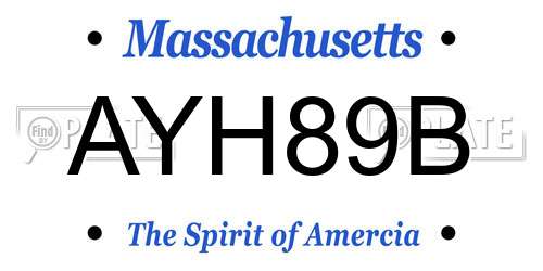 AYH89B Massachusetts License Plate