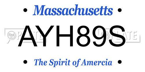 AYH89S Massachusetts License Plate