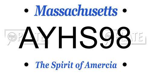 AYHS98 Massachusetts License Plate