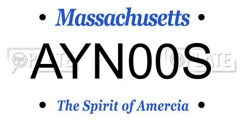 AYN00S Massachusetts License Plate