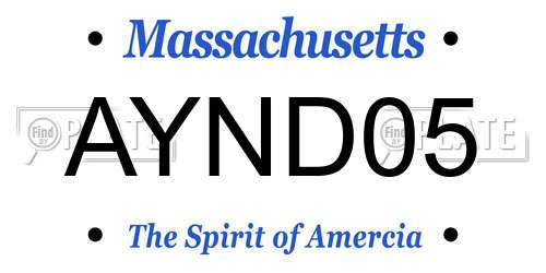 AYND05 Massachusetts License Plate
