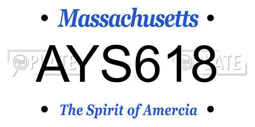 AYS618 Massachusetts License Plate