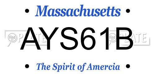 AYS61B Massachusetts License Plate