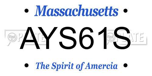 AYS61S Massachusetts License Plate