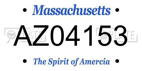 AZ04153 Massachusetts License Plate