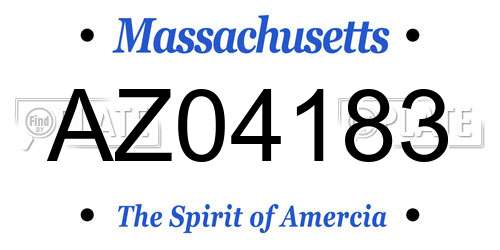 AZ04183 Massachusetts License Plate