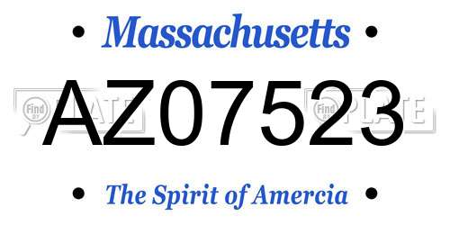 AZ07523 Massachusetts License Plate
