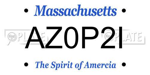 AZ0P2I Massachusetts License Plate