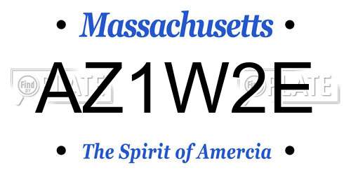 AZ1W2E Massachusetts License Plate