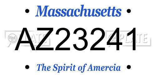 AZ23241 Massachusetts License Plate