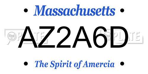 AZ2A6D Massachusetts License Plate