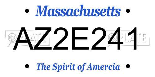 AZ2E241 Massachusetts License Plate
