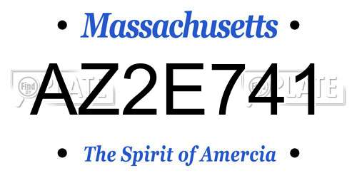 AZ2E741 Massachusetts License Plate