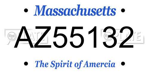 AZ55132 Massachusetts License Plate