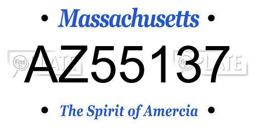 AZ55137 Massachusetts License Plate