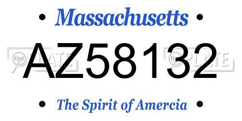 AZ58132 Massachusetts License Plate