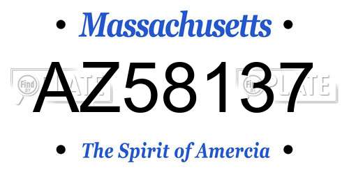 AZ58137 Massachusetts License Plate