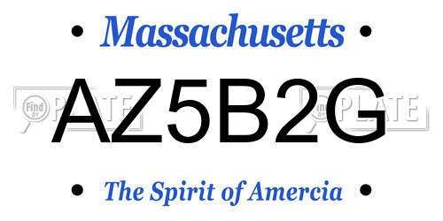 AZ5B2G Massachusetts License Plate
