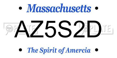 AZ5S2D Massachusetts License Plate