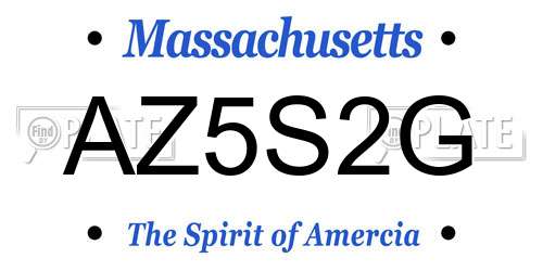 AZ5S2G Massachusetts License Plate
