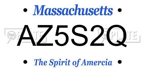 AZ5S2Q Massachusetts License Plate