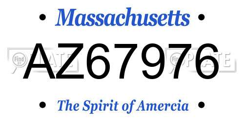AZ67976 Massachusetts License Plate