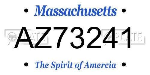 AZ73241 Massachusetts License Plate