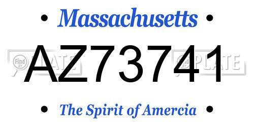 AZ73741 Massachusetts License Plate