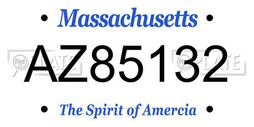 AZ85132 Massachusetts License Plate